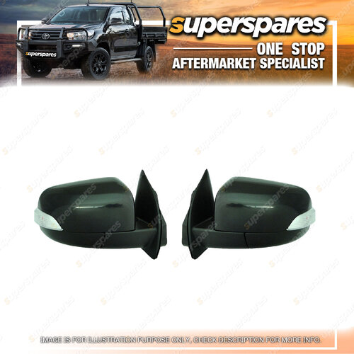 Right & Left Black E/ Door Mirror With Blinker Auto Fold for Ford Ranger PX