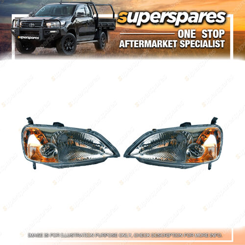 Pair of Headlight Right & Left Side for Honda Civic ES Sedan 2000 - 2006