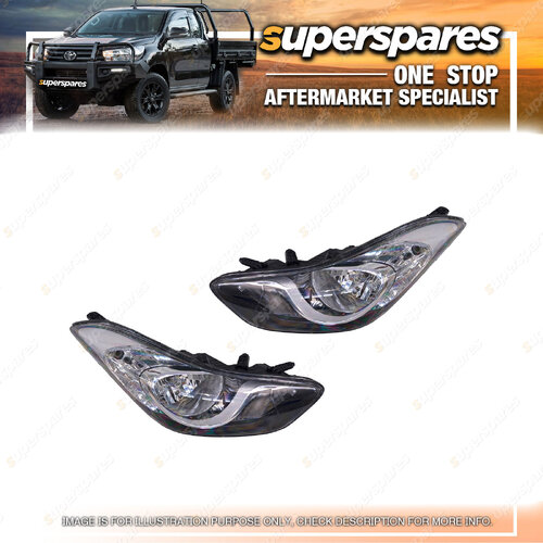 Pair of Head Light Right & Left Side for Hyundai Elantra Md 03/2011 - 13