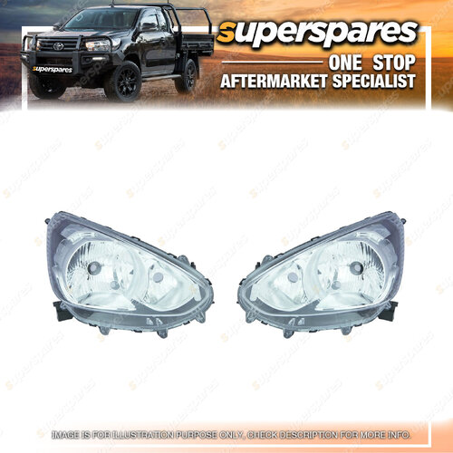 Pair of Right & Left Side Head Light for Mitsubishi Mirage 12/2012 - ON