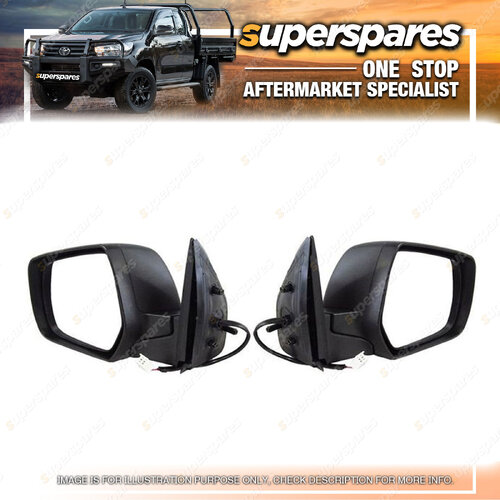 Black Electricdoor Mirror Right & Left for Mazda Bt-50 UN 11/2006 - 09/2011