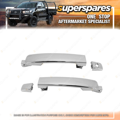 Rear Outer Door Handle Right & Left for Nissan Navara D40 05 - 15 Chromed