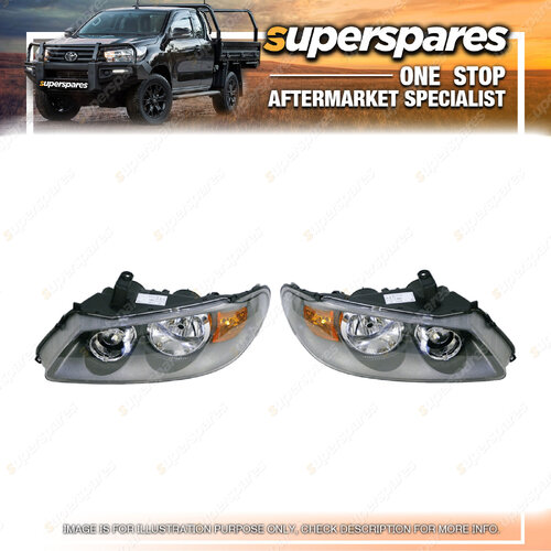 Right & Left Headlight for Nissan Pulsar Hatchback N16 Dark Grey 08/2002-01/2005