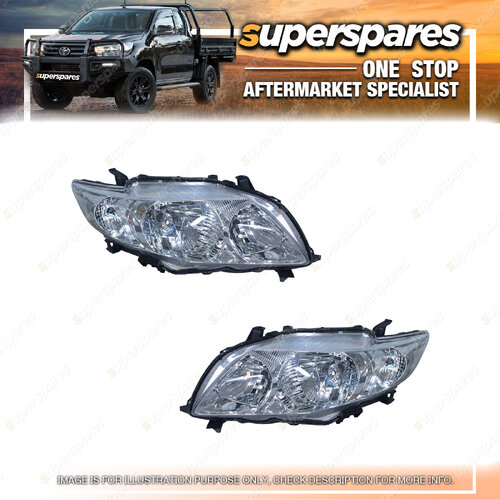 Right & Left Halogen Headlight for Toyota Corolla Sedan ZRE152 05/2007-09/2009