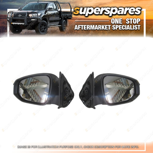 Right & Left Black E/ Door Mirror With Blinker for Toyota Hilux TGN KUN GGN