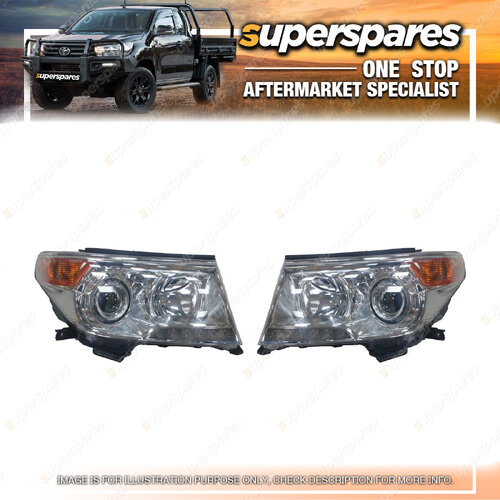 RH & LH Headlight Hid Type With Daytime Running Led for Toyota Landcruiser 200