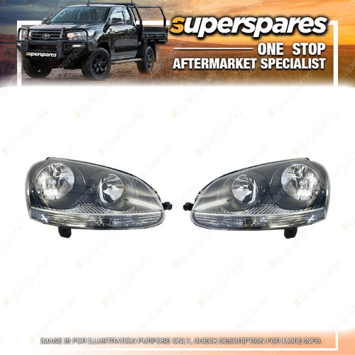 Right & Left Hand Side Headlight for Volkswagen Golf MK5 07/2004-09/2008