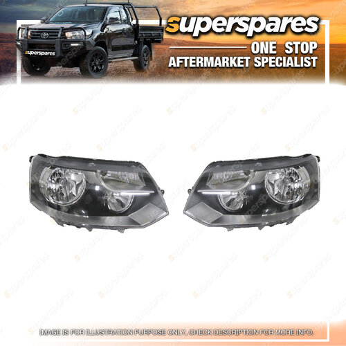 Right & Left Headlight for Volkswagen Transporter T5 Twin Beam Type H7/H15 