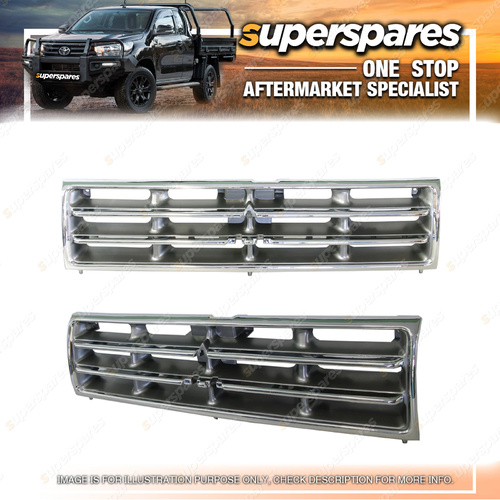 Superspares Chrome/Grey Grille for Mitsubishi Pajero NL 09/1997-04/2000