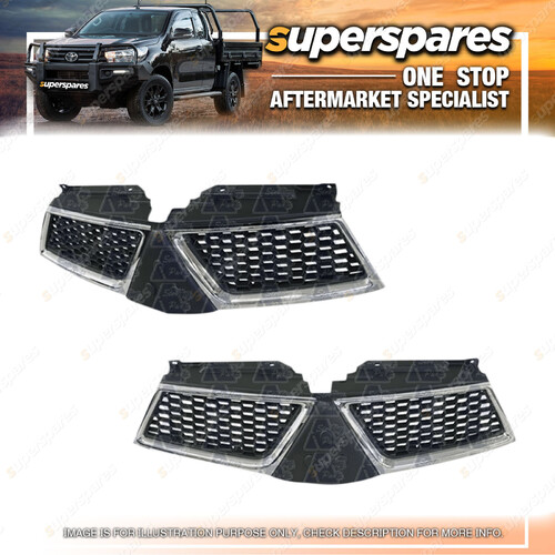 Front Grille for Mitsubishi Triton MN Chrome / Black Style 2 09/2009 -12/2014