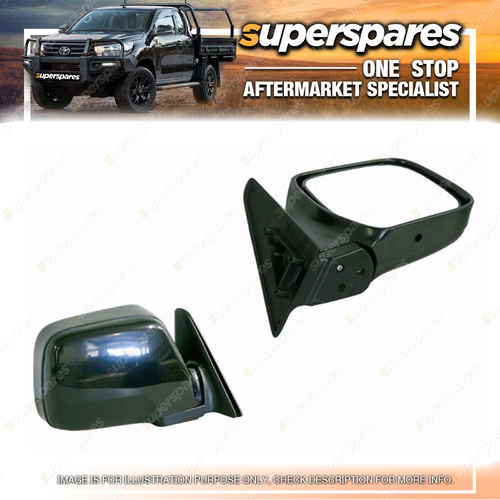 Superspares Right Black Manual Door Mirror for Toyota Landcruiser 80 SERIES