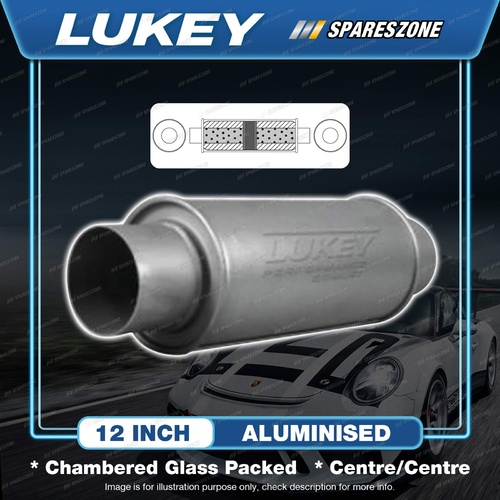 Lukey 5" Round 12" GP Chambered Muffler  3" Original Glass Packed