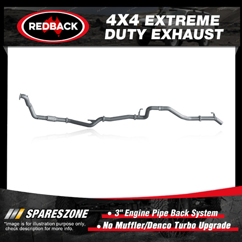 Redback 4x4 Exhaust No Muffler for Toyota Landcruiser 105 1HZ 03/98-10/07