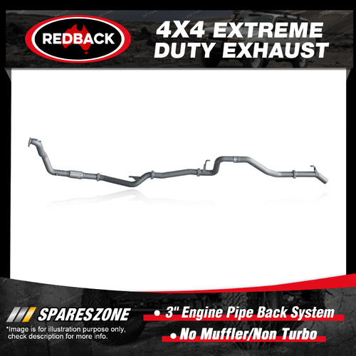 Redback 4x4 Exhaust No Muffler for Toyota Landcruiser 105 1HZ 98-07 Non Turbo