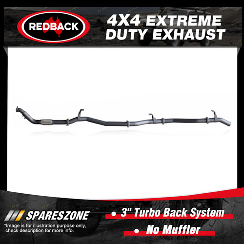 Redback 4x4 Exhaust No Muffler for Toyota Landcruiser 76 Series 1VD-FTV 03/07-on