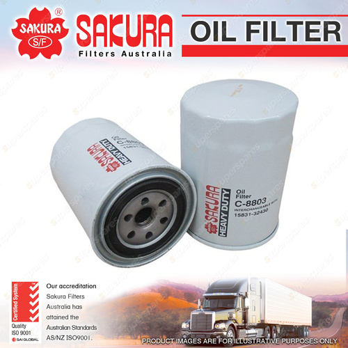 Sakura Oil Filter for Kubota Excavator KX121-3 Loader R520S V2203 4Cyl 2.2L