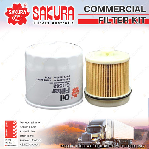 Sakura Commercial Filter Kit for Isuzu NPR75 NPS75 QR75 FRD34 FRR90 FSS90 4HK1