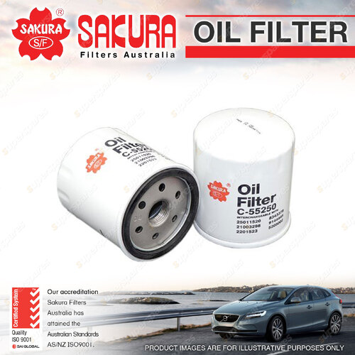 Sakura Spin-On Oil Filter for Volvo Penta D1-30 27.3HP 1.1L 1.13 I3 6V 2008-On