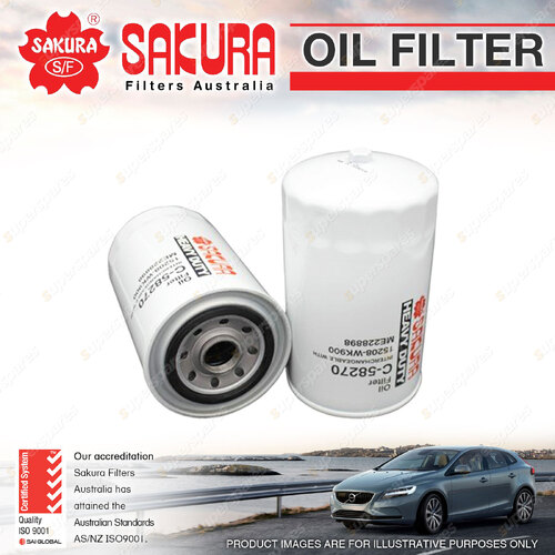 Sakura Spin-On Oil Filter for Kato KRM13H MR130R 4.9L 4M50 I4 16V Crane 04-18