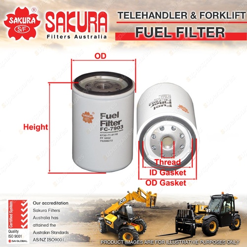 Sakura Forklift Fuel Filter for Case 584E Premium Quality 115mm Height