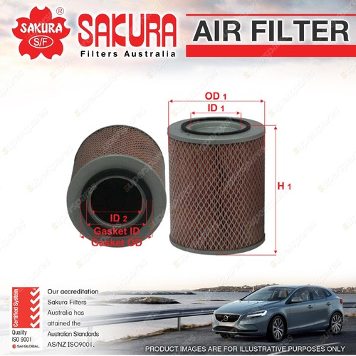 Sakura Air Filter for Isuzu MU 3.1L TD Turbo Diesel 4Cyl 4JG2 DI OHV 8V