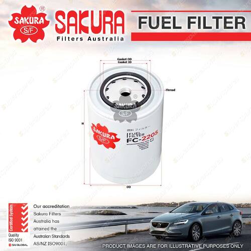 Sakura Spin-On Fuel Filter for Fpt Iveco C13 330 330HP 13.0L C13 I6 12V 99-On