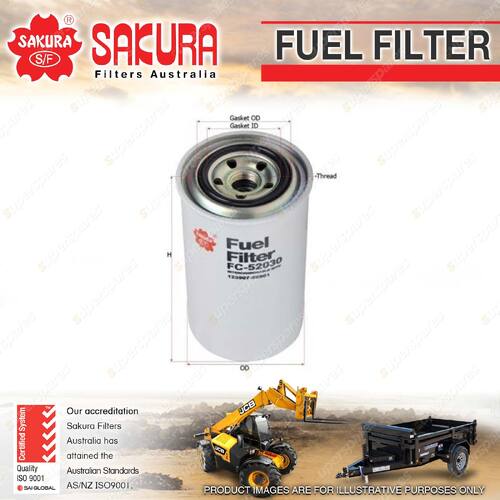 Sakura Spin-On Fuel Filter for Komatsu WB97R2 4.4L 4D1062 I4 8V OHV Loader 2005