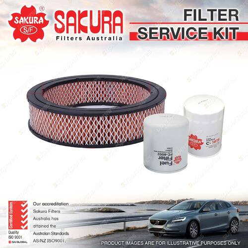 Sakura Oil Air Fuel Filter Service Kit for Nissan 720 King Cab Pick-Up SD23 SD25