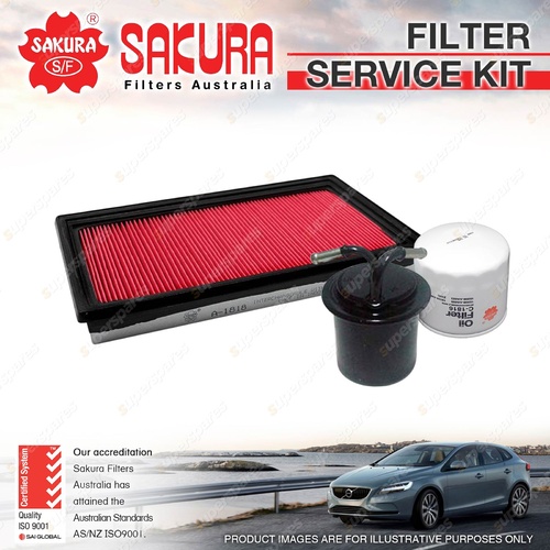 Sakura Oil Air Fuel Filter Service Kit for Subaru Impreza GF3 GF5 GF6 7 GF8 GGA