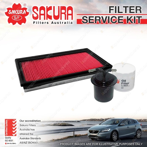 Sakura Oil Air Fuel Filter Service Kit for Subaru Forester SG9 Impreza WRX 168kW