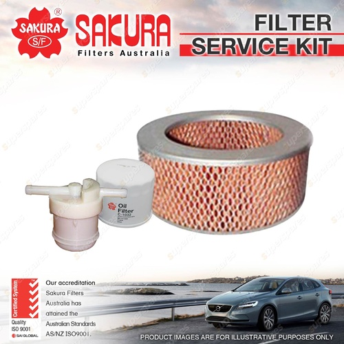 Sakura Oil Air Fuel Filter Service Kit for Ford Courier PC 2.6L 4WD Petrol 4cyl