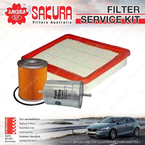 Sakura Oil Air Fuel Filter Service Kit for Volkswagen Golf Mk III VR6 Vento 1H