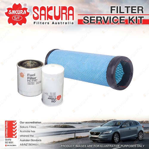 Sakura Oil Air Fuel Filter Service Kit for Hino Ranger Pro 5 FC4J 5Z FT1 8Z GT1