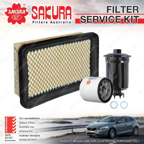 Sakura Oil Air Fuel Filter Service Kit for Daihatsu Charade G203 08/1994-01/1996