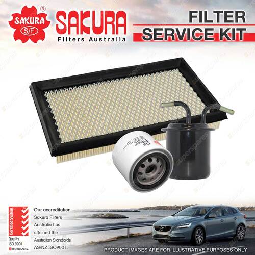 Sakura Oil Air Fuel Filter Service Kit for Subaru Liberty BC5 BF5 RS Turbo