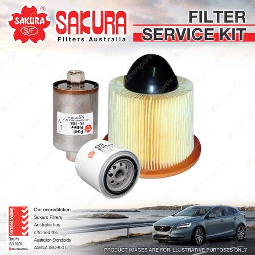 Sakura Oil Air Fuel Filter Service Kit for Ford Falcon Ute AUII Te50 AU I-II