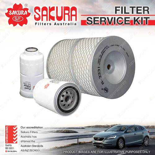 Sakura Oil Air Fuel Filter Service Kit for Toyota Hiace LH50 SWB LH60 LH70 LWB