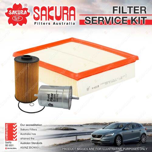 Sakura Oil Air Fuel Filter Service Kit for BMW 530I E34 04/1993-03/1996