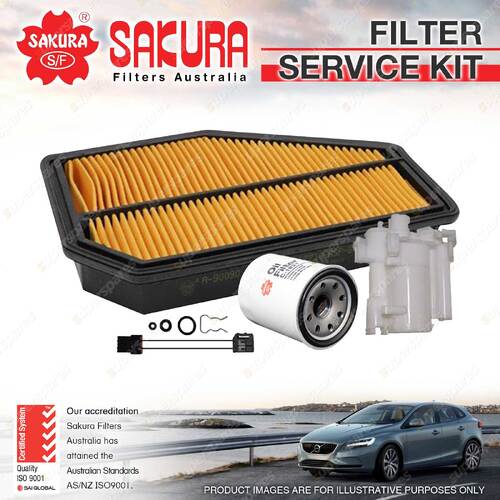 Sakura Oil Air Fuel Filter Service Kit for Honda Civic FN Type R 07/2007-On