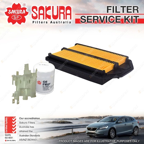 Sakura Oil Air Fuel Filter Service Kit for Honda Crv RE 02/2007-09/2012