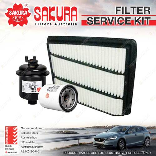 Sakura Oil Air Fuel Filter Service Kit for Honda Legend KA 02/2002-01/2005