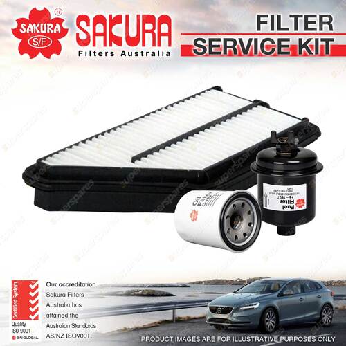 Sakura Oil Air Fuel Filter Service Kit for Honda Prelude BB 02/2002-07/2002