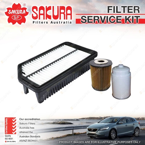 Sakura Oil Air Fuel Filter Service Kit for Hyundai I30 GD D4FB 05/2012-On