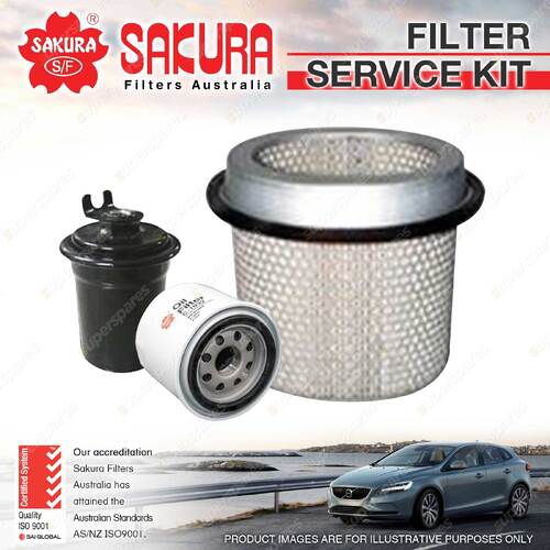 Sakura Oil Air Fuel Filter Service Kit for Hyundai S Coupe 1N G4FKM 11/1994-1996