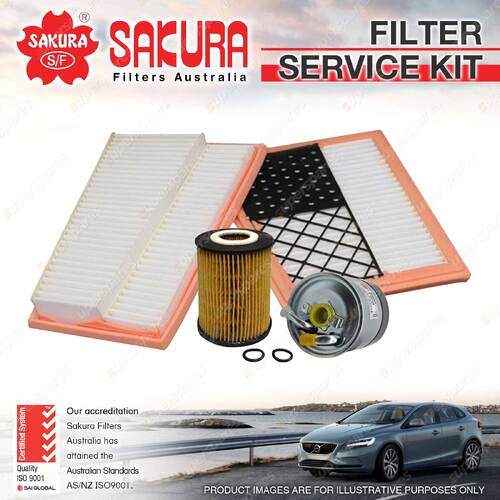 Sakura Oil Air Fuel Filter Service Kit for Mercedes Benz E280D W211 CDi 05-2009