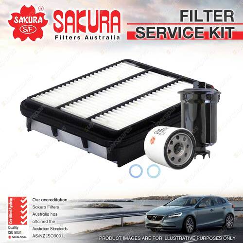 Sakura Oil Air Fuel Filter Service Kit for Mitsubishi Nimbus UF 08/1992-1998