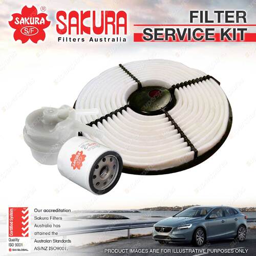 Sakura Oil Air Fuel Filter Service Kit for Toyota Corolla AE95R 09/1990-1994