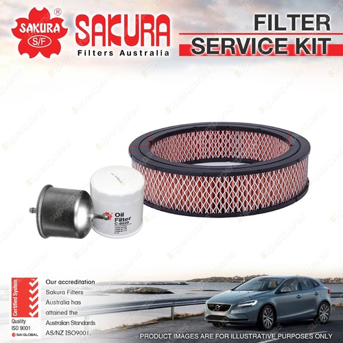 Sakura Oil Air Fuel Filter Kit for Nissan Navara Pathfinder D21 Patrol MQ Round