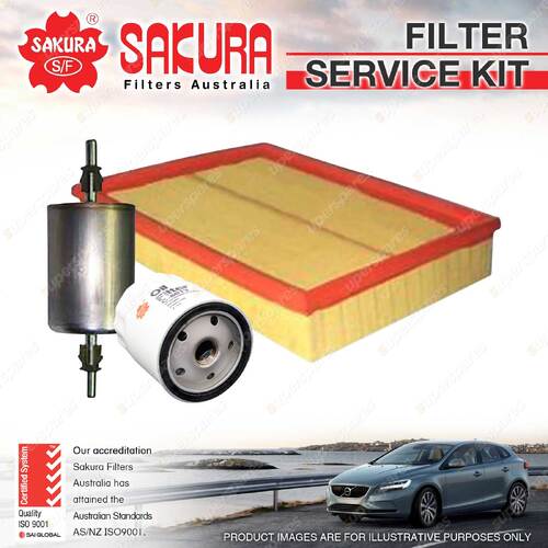 Sakura Oil Air Fuel Filter Service Kit for Holden Vectra JR JS JSII 2.0 2.5 2.6L