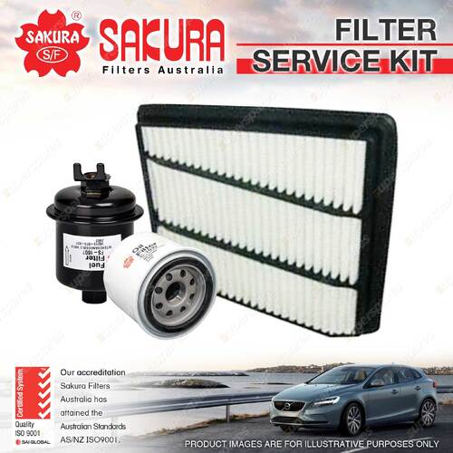 Sakura Oil Air Fuel Filter Service Kit for Honda Legend KA 3.5L V6 05/96-12/04